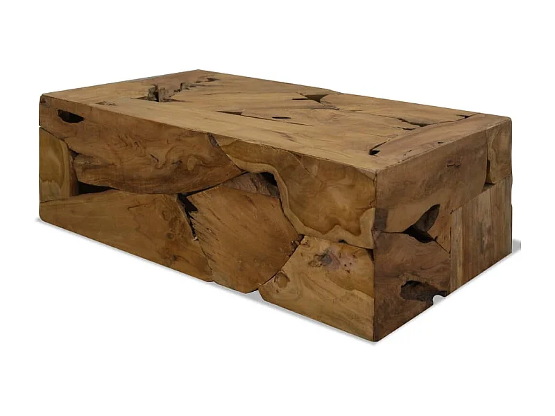 Mesa de centro de teca genuina marrón 90x50x30 cm