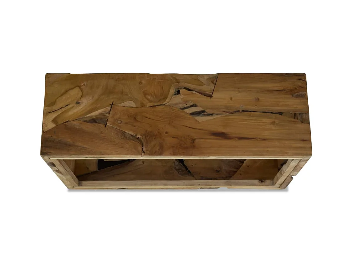 Tavolino da Caffè in Autentico Legno di Teak 90x50x30cm Marrone