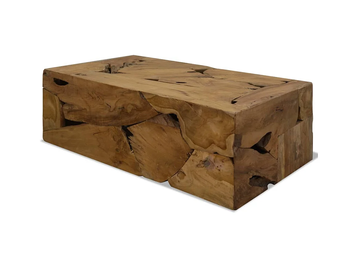 Table basse 90x50x30 cm Teck véritable Marron