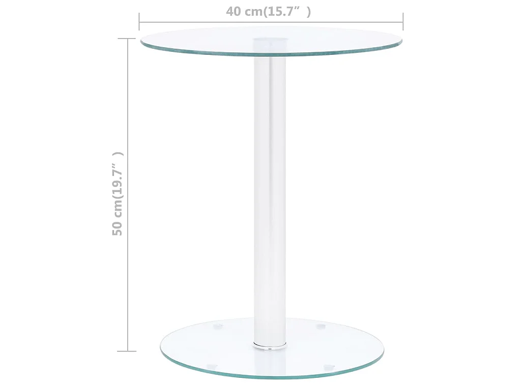 Table basse Transparent 40 cm Verre trempé