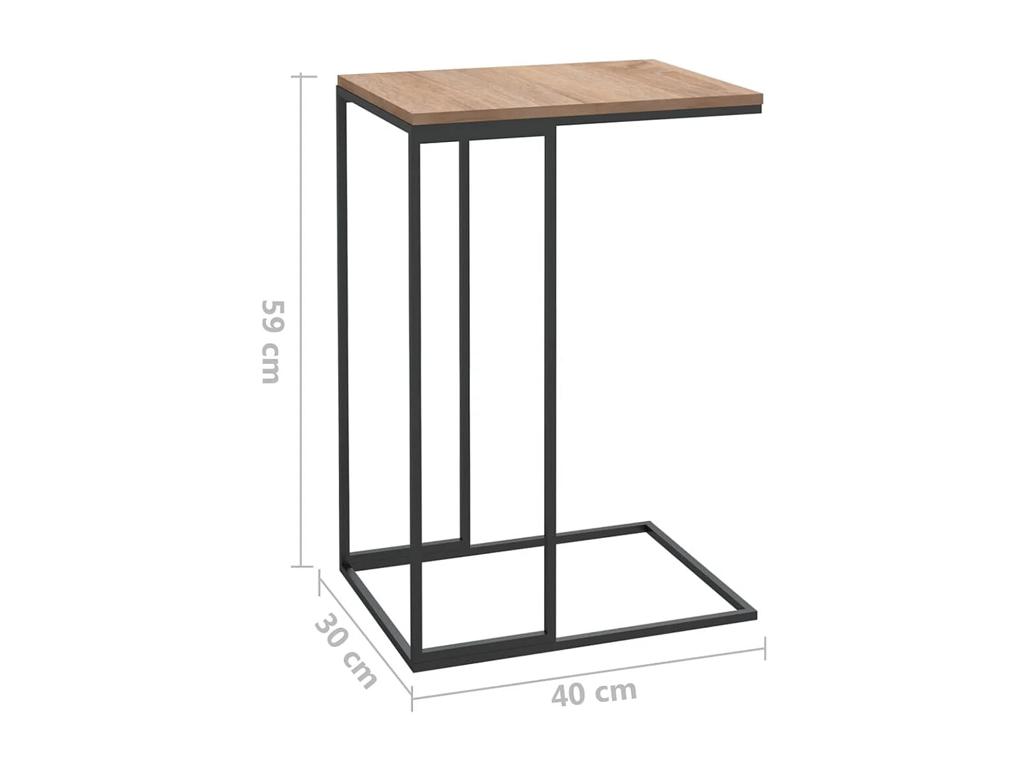 Table d'appoint Noir 40x30x59 cm Bois d'ingénierie