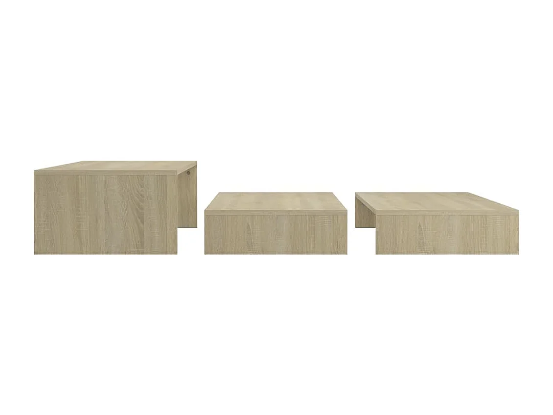 Set de tables basses gigognes chêne sonoma bois d'ingénierie