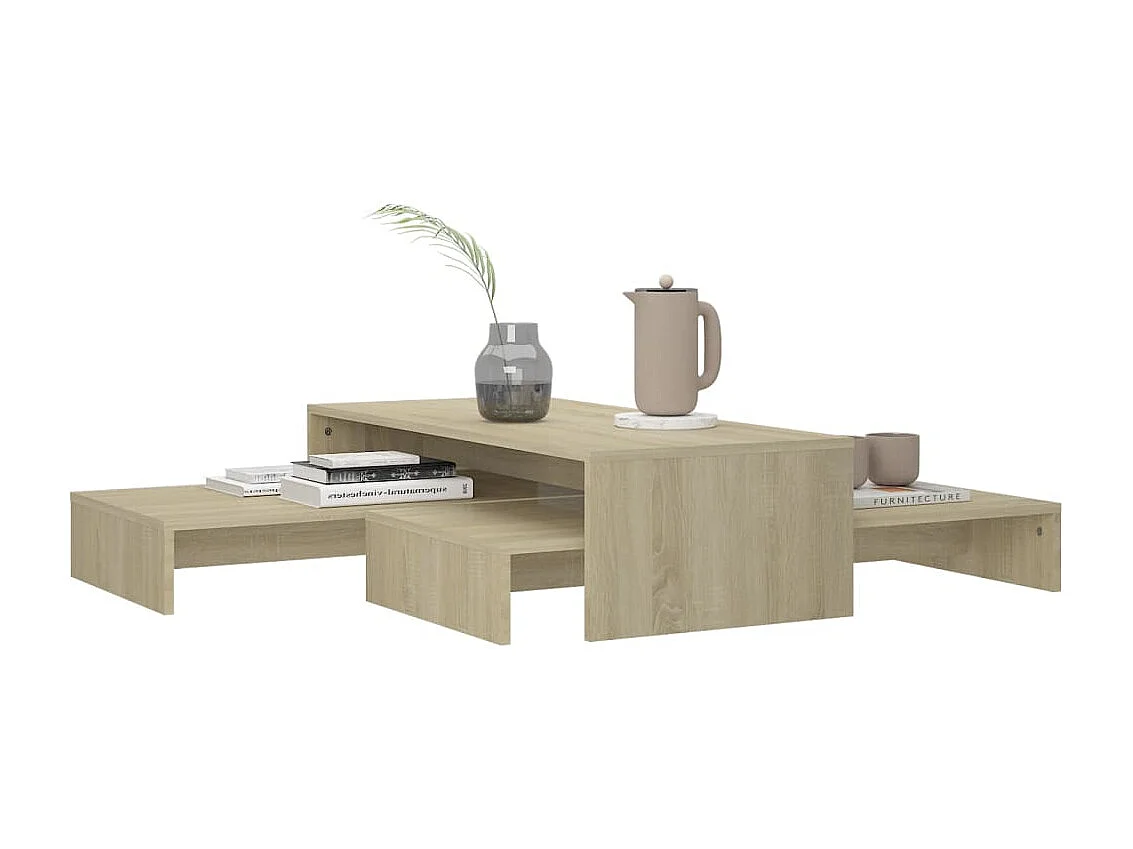 Set de tables basses gigognes chêne sonoma bois d'ingénierie