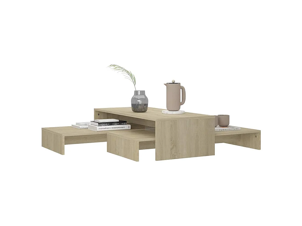 Satztisch-Set Sonoma-Eiche 100x100x26,5 cm Holzwerkstoff