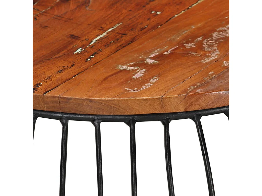 Table basse Ø68 cm Bois de récupération solide