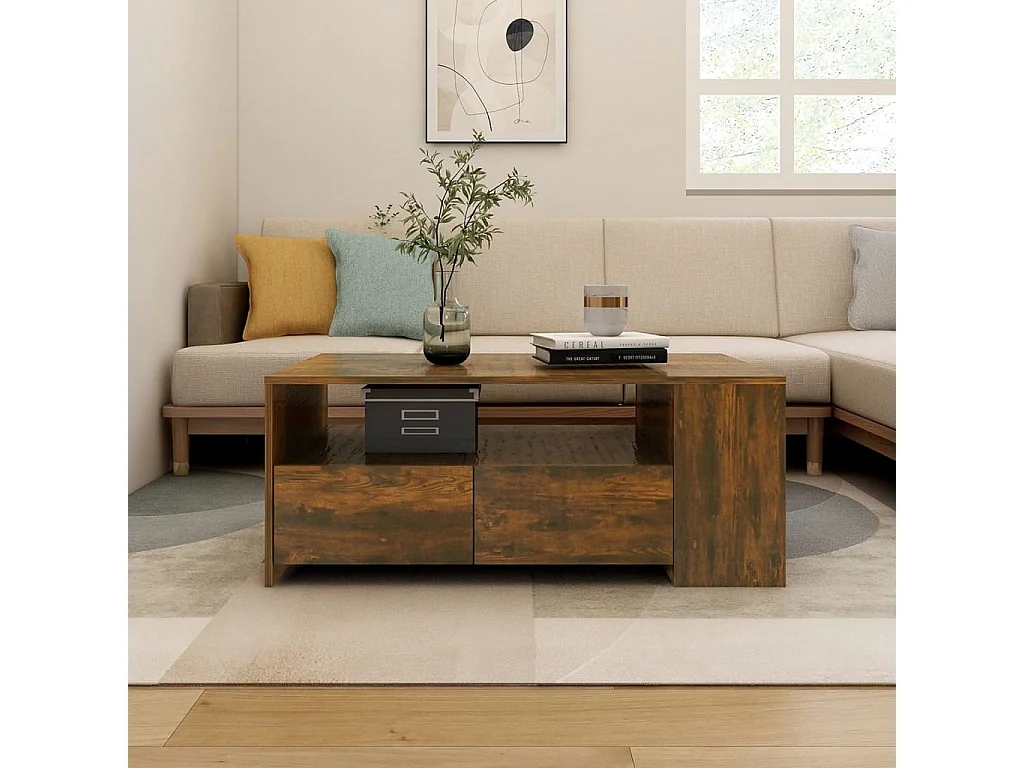 Couchtisch Räuchereiche 102x55x42 cm Holzwerkstoff