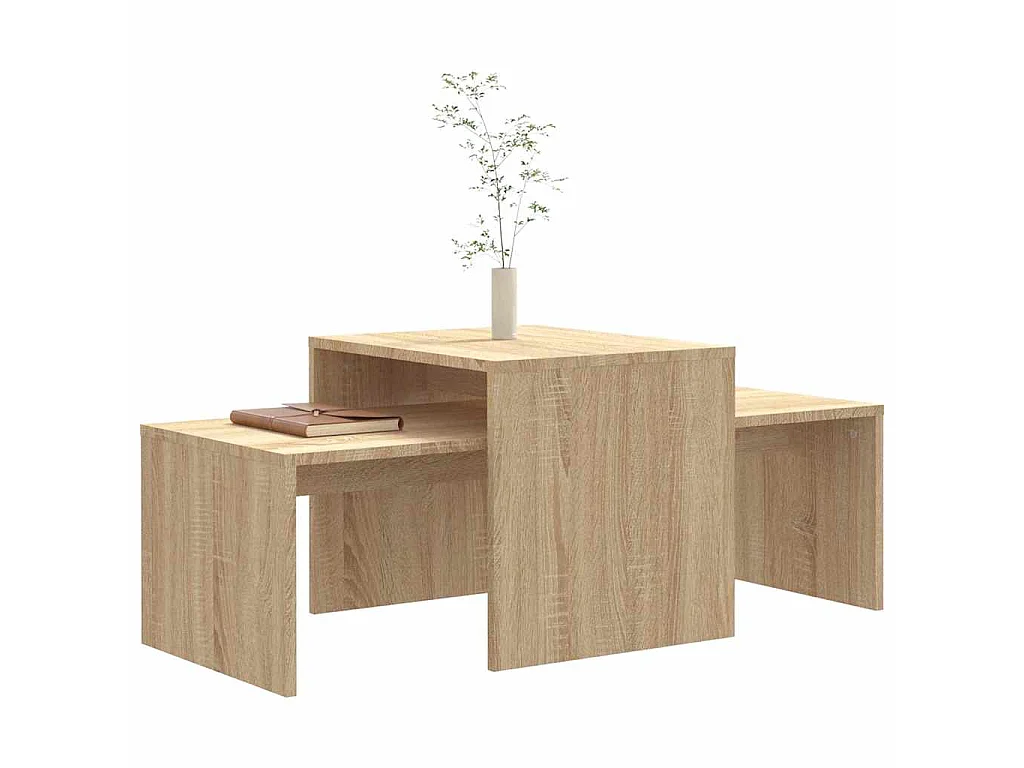 Ensemble de tables basses Chêne sonoma bois d’ingénierie