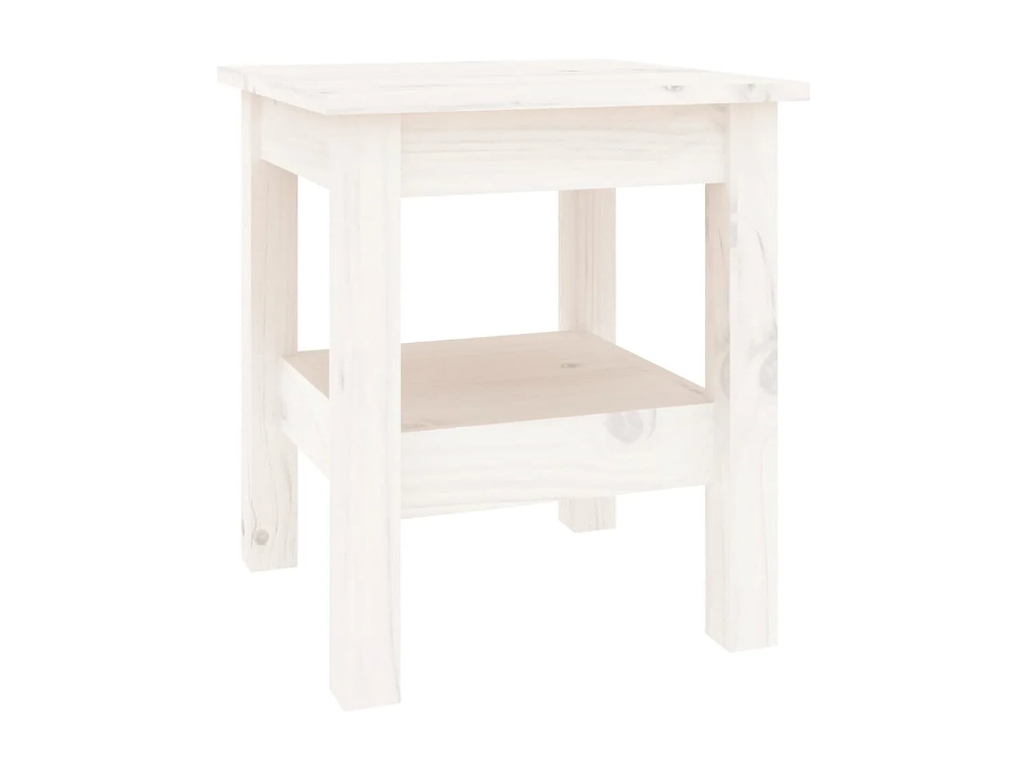 Couchtisch Weiß 35x35x40 cm Massivholz Kiefer