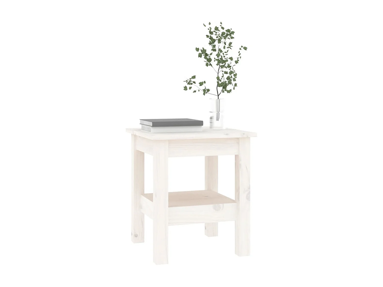 Salontafel 35x35x40 cm massief grenenhout wit