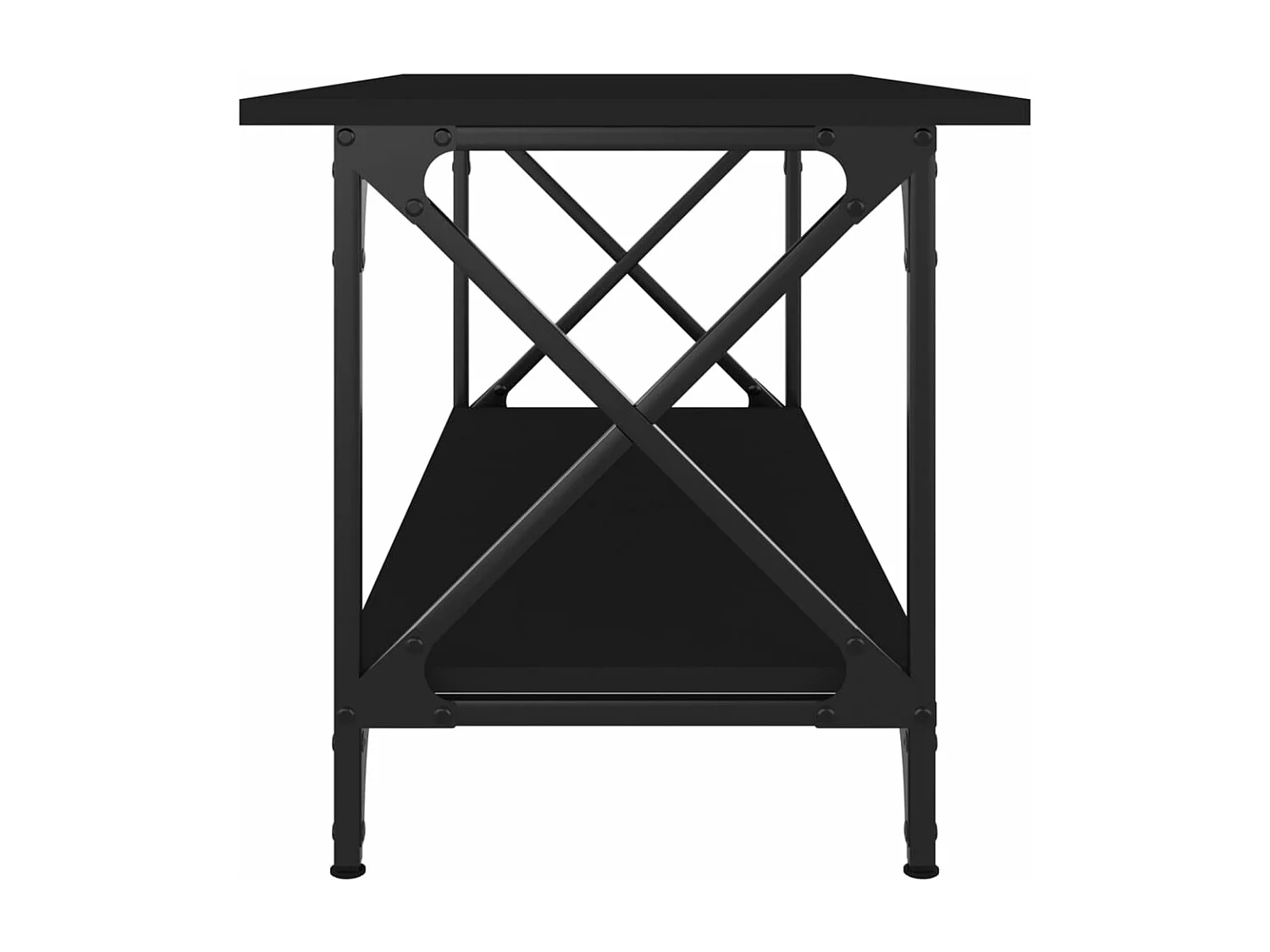 Salontafel 100x45x45 cm bewerkt hout en ijzer zwart