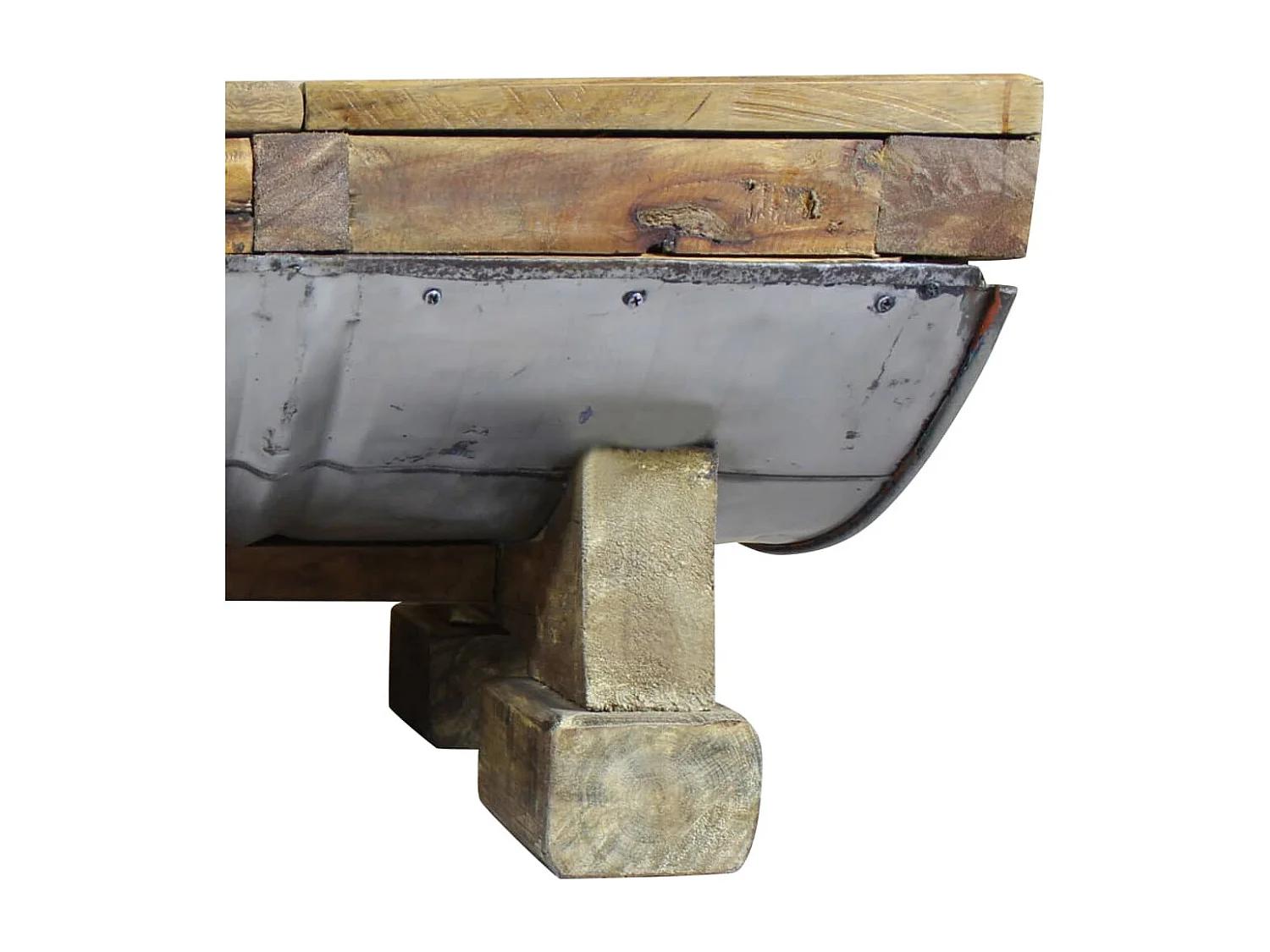 Mesa de centro madera reciclada mixta 90x50x35 cm