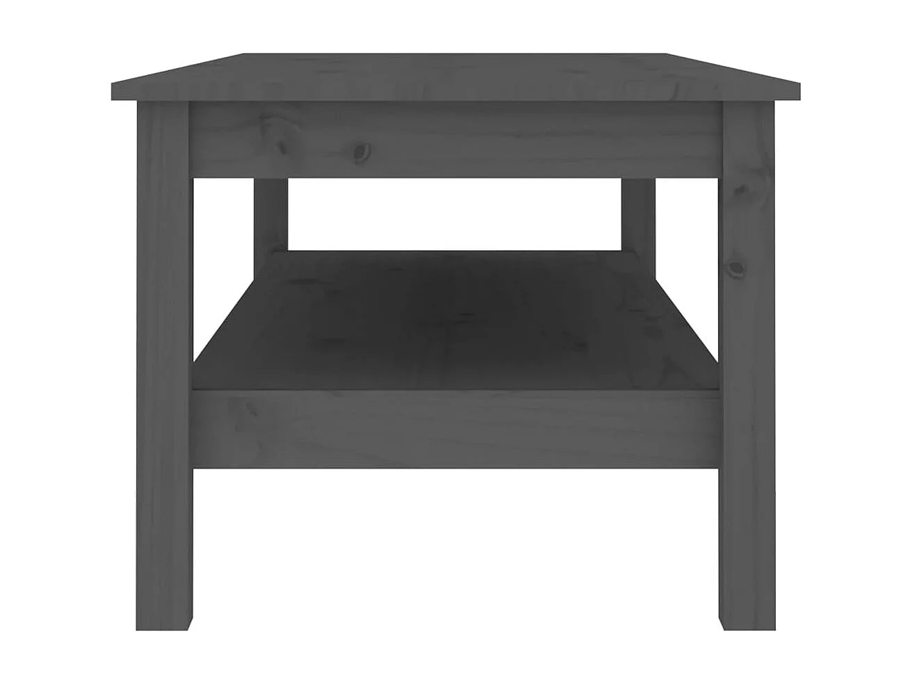 Tavolino da Salotto Grigio 110x50x40 cm Legno Massello di Pino