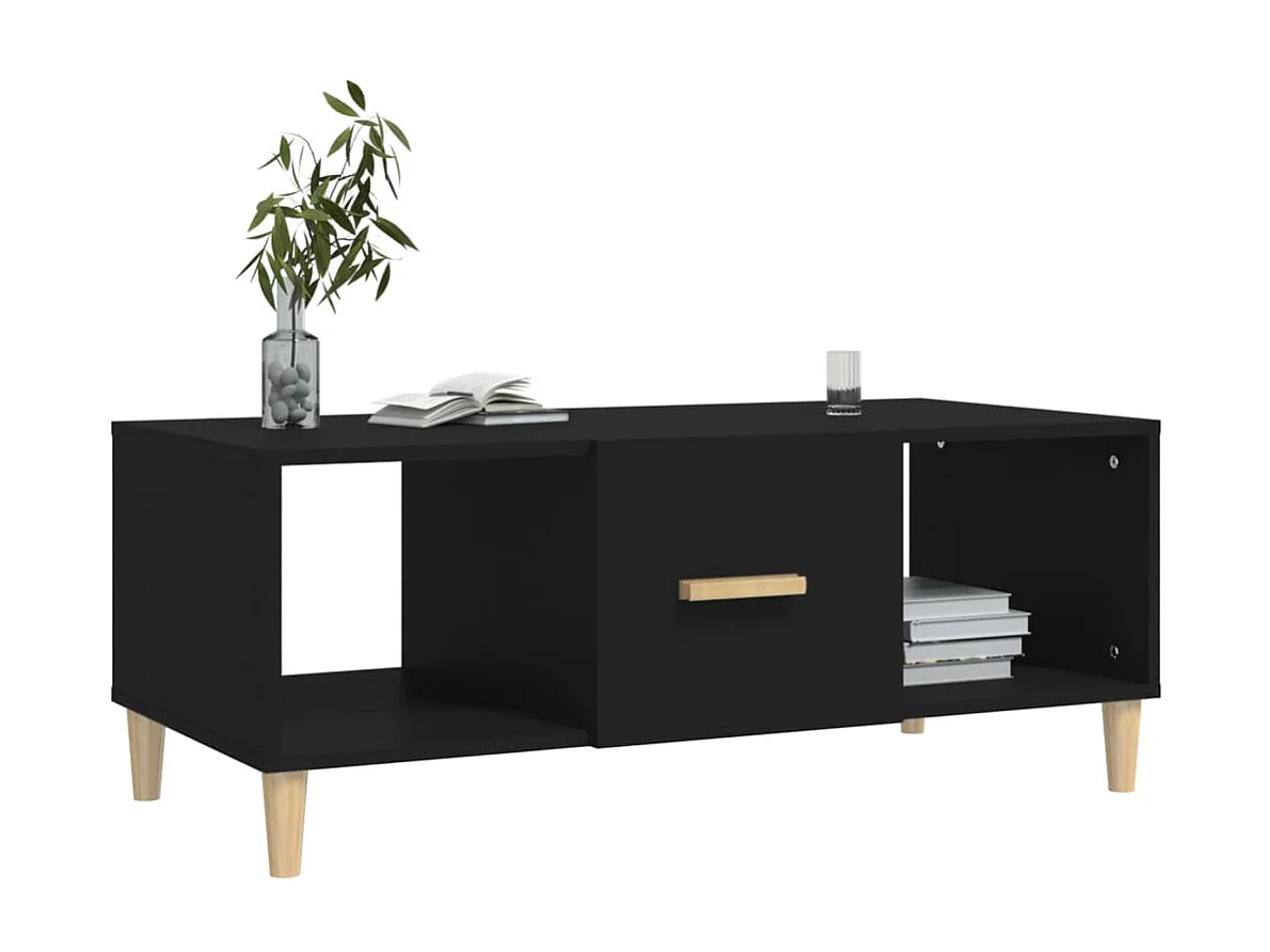 Table basse noir 102x50x40 cm bois d'ingénierie