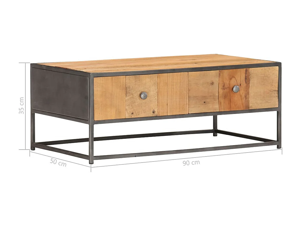 Couchtisch 90x50x35 cm Altholz Massiv