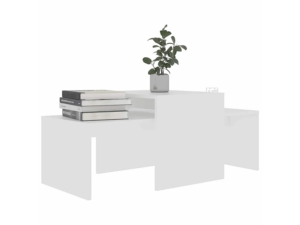Ensemble de tables basses Blanc 100x48x40 cm bois d’ingénierie