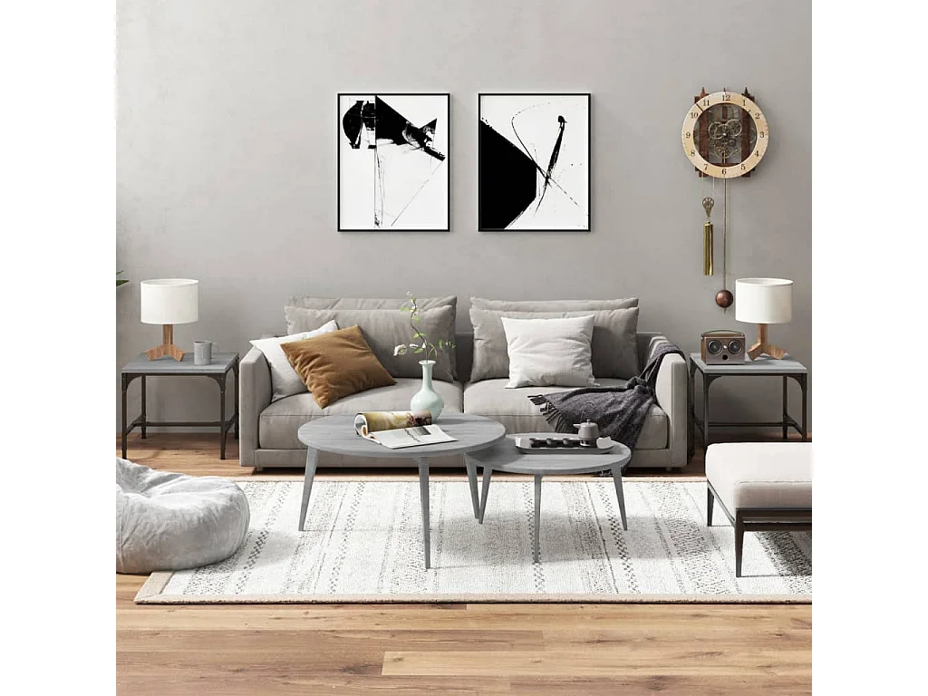 Beistelltische 2 Stk. Grau Sonoma 40x40x35 cm Holzwerkstoff