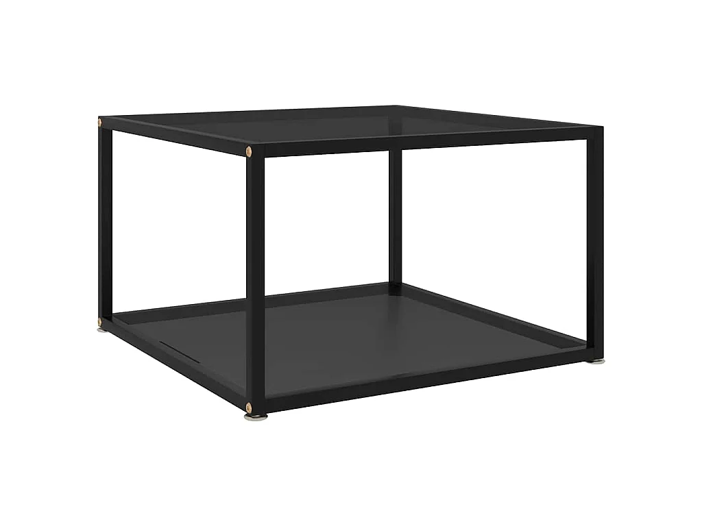 Table basse Noir 60x60x35 cm Verre trempé