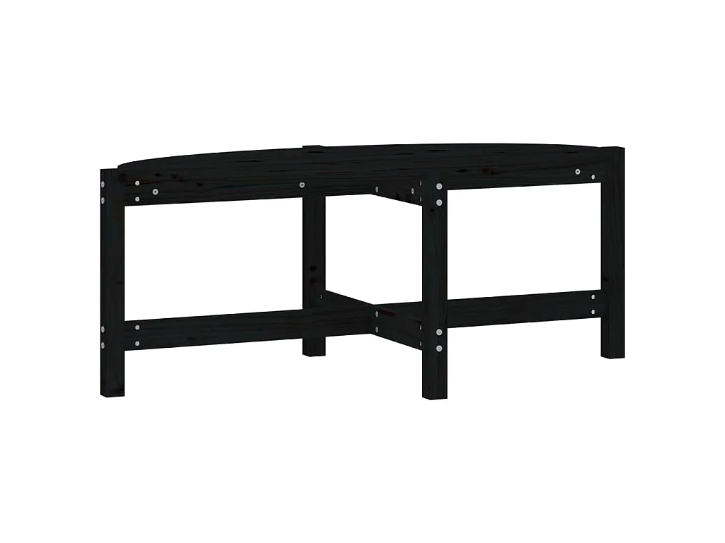 Table basse Noir 118x63x45 cm Bois massif de pin