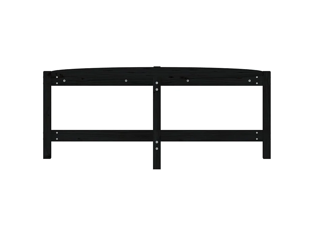 Table basse Noir 118x63x45 cm Bois massif de pin