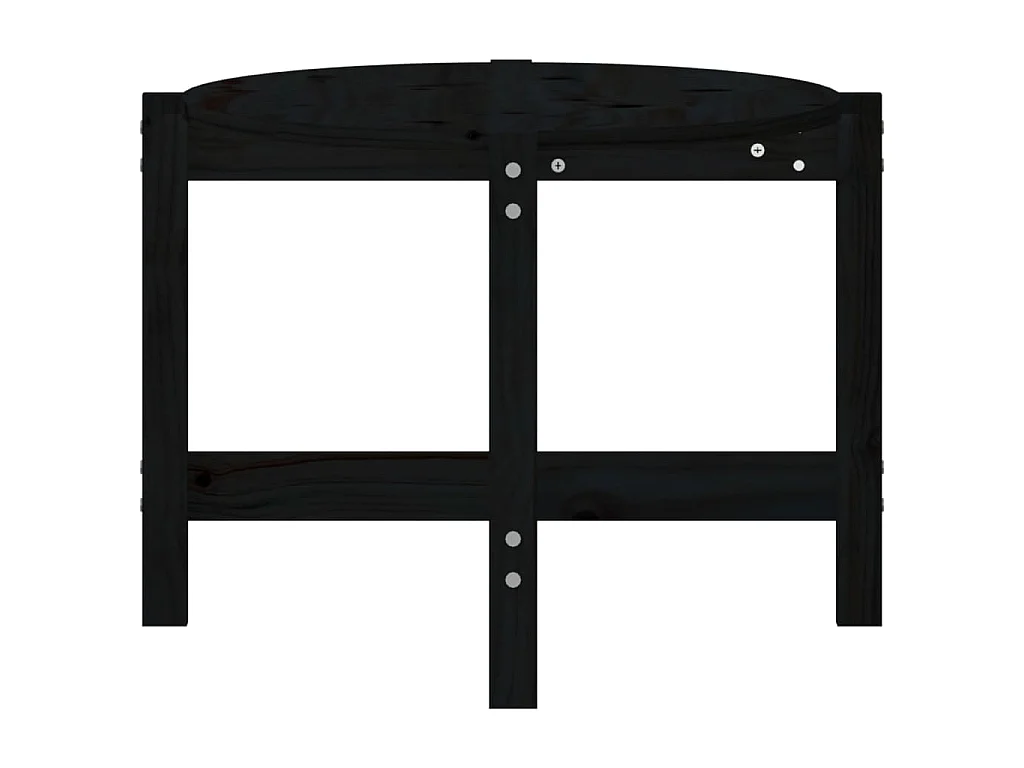 Table basse Noir 118x63x45 cm Bois massif de pin