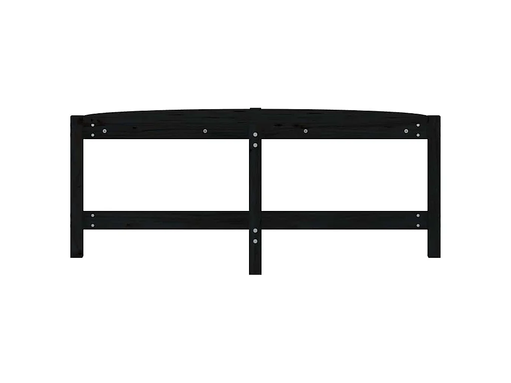 Tavolino da Salotto Nero 118x63x45 cm in Legno Massello di Pino