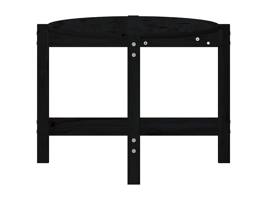 Tavolino da Salotto Nero 118x63x45 cm in Legno Massello di Pino