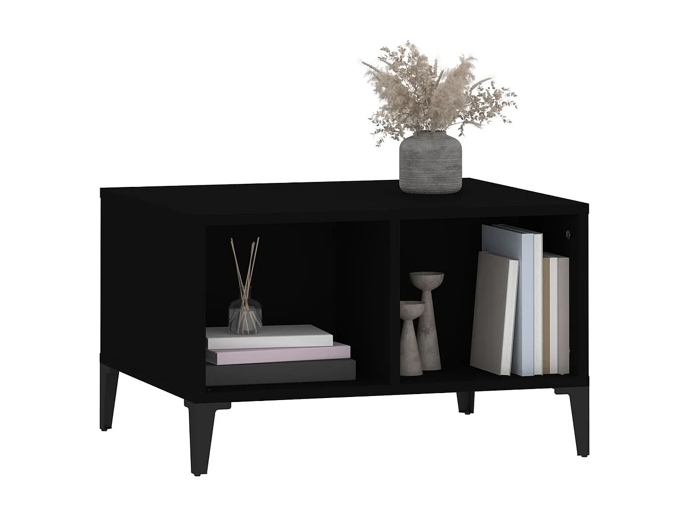 Table basse Noir 60x50x36,5 cm Bois d'ingénierie