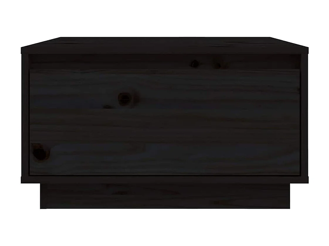 Table basse Noir 55x56x32 cm Bois massif de pin