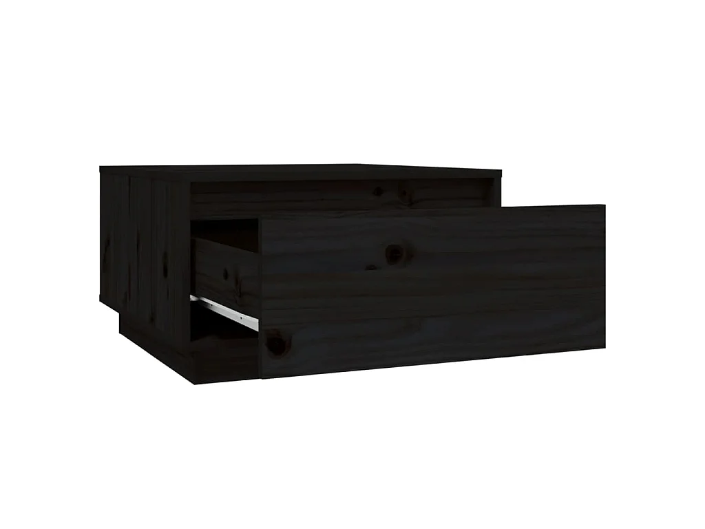 Couchtisch Schwarz 55x56x32 cm Massivholz Kiefer