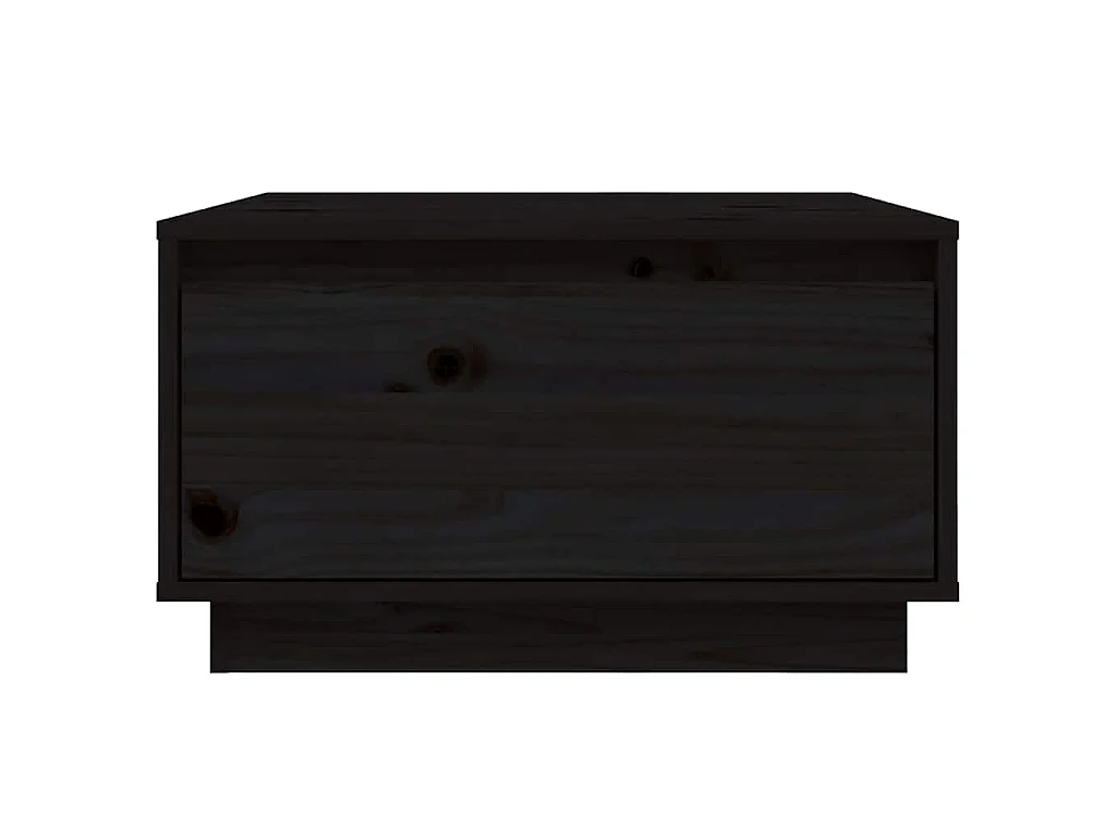 Tavolino da Salotto Nero 55x56x32 cm in Legno Massello di Pino