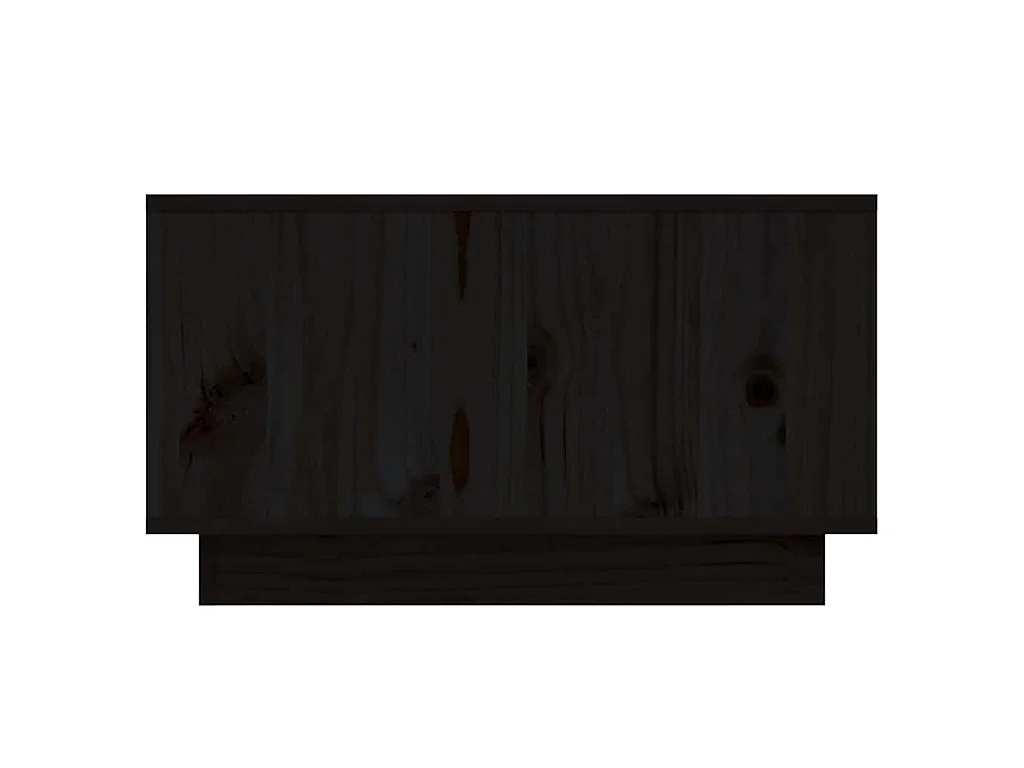 Tavolino da Salotto Nero 55x56x32 cm in Legno Massello di Pino