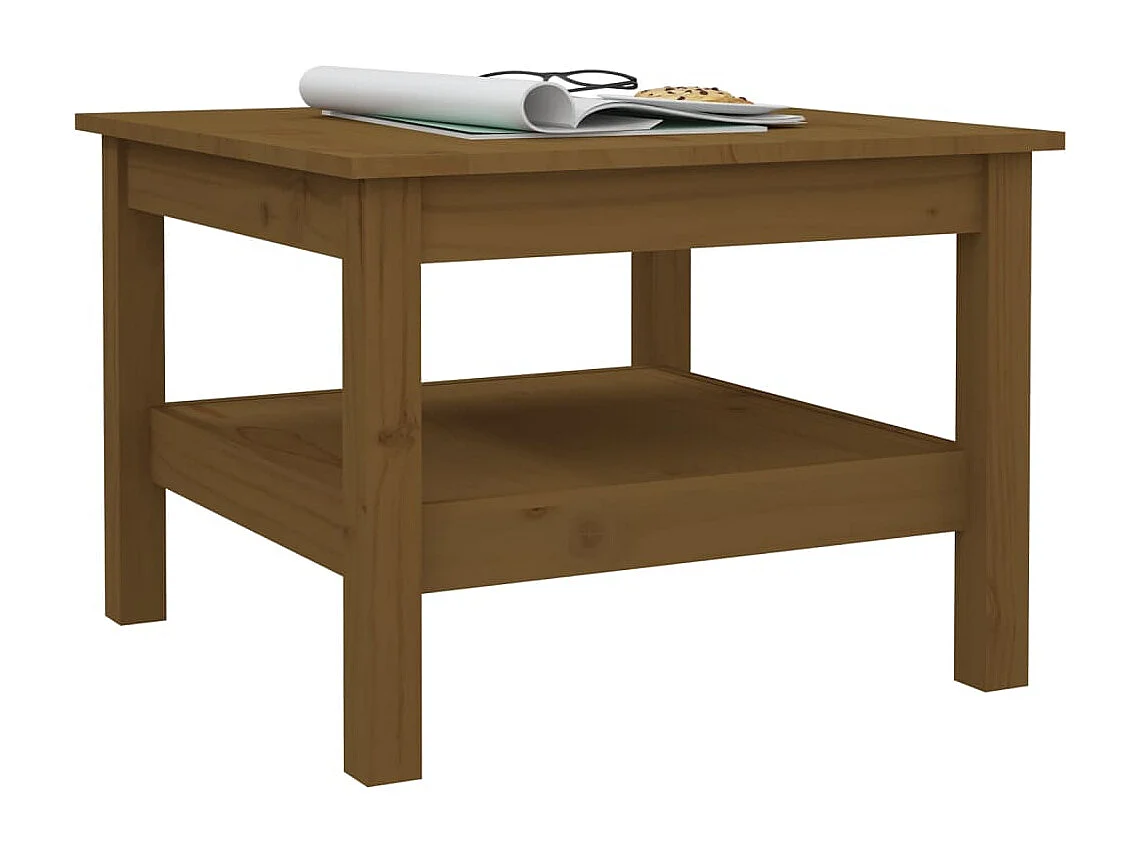 Salontafel 55x55x40 cm massief grenenhout honingbruin