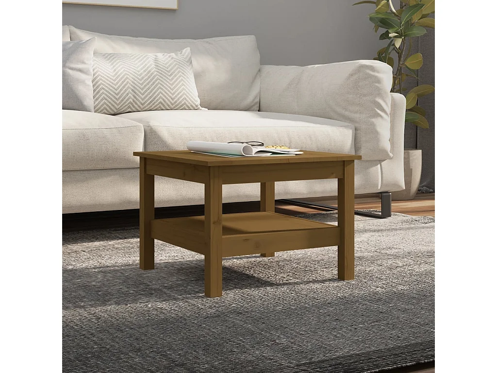 Couchtisch Honigbraun 55x55x40 cm Massivholz Kiefer