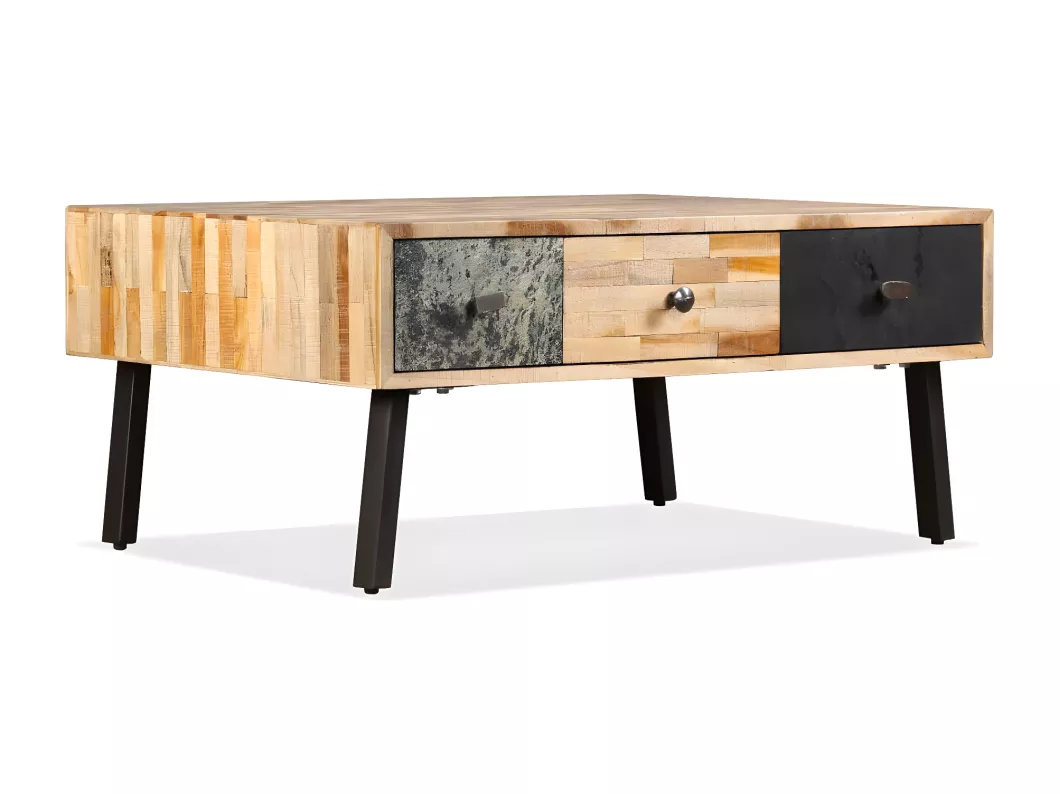 Kauf Unique Couchtisch Recyceltes Massivholz Teak 90 x 65 x 40 cm