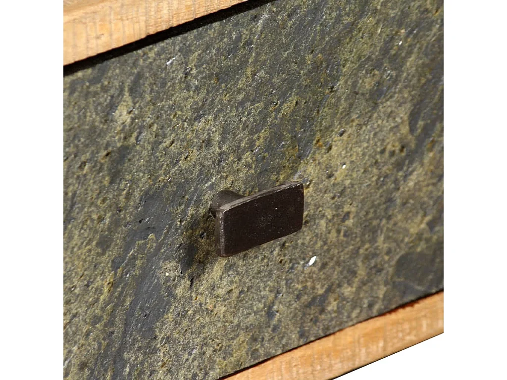 Table basse Teck de récupération massif 90x65x40 cm