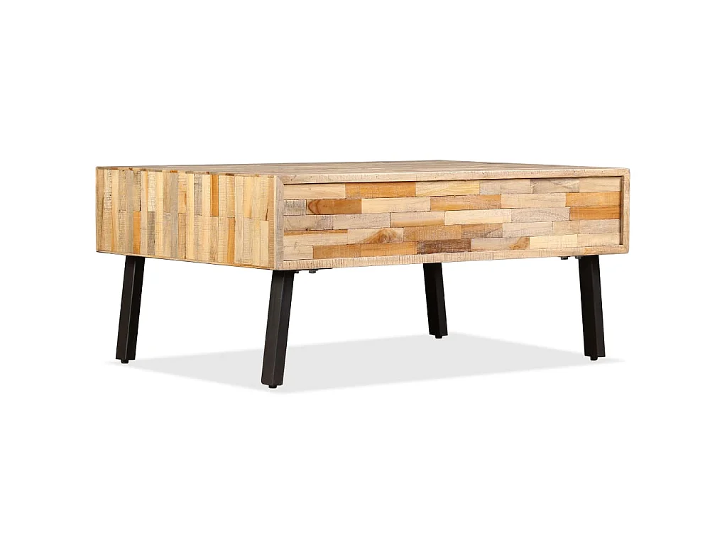 Tavolino da Salotto in Legno di Teak di Recupero 90x65x40 cm