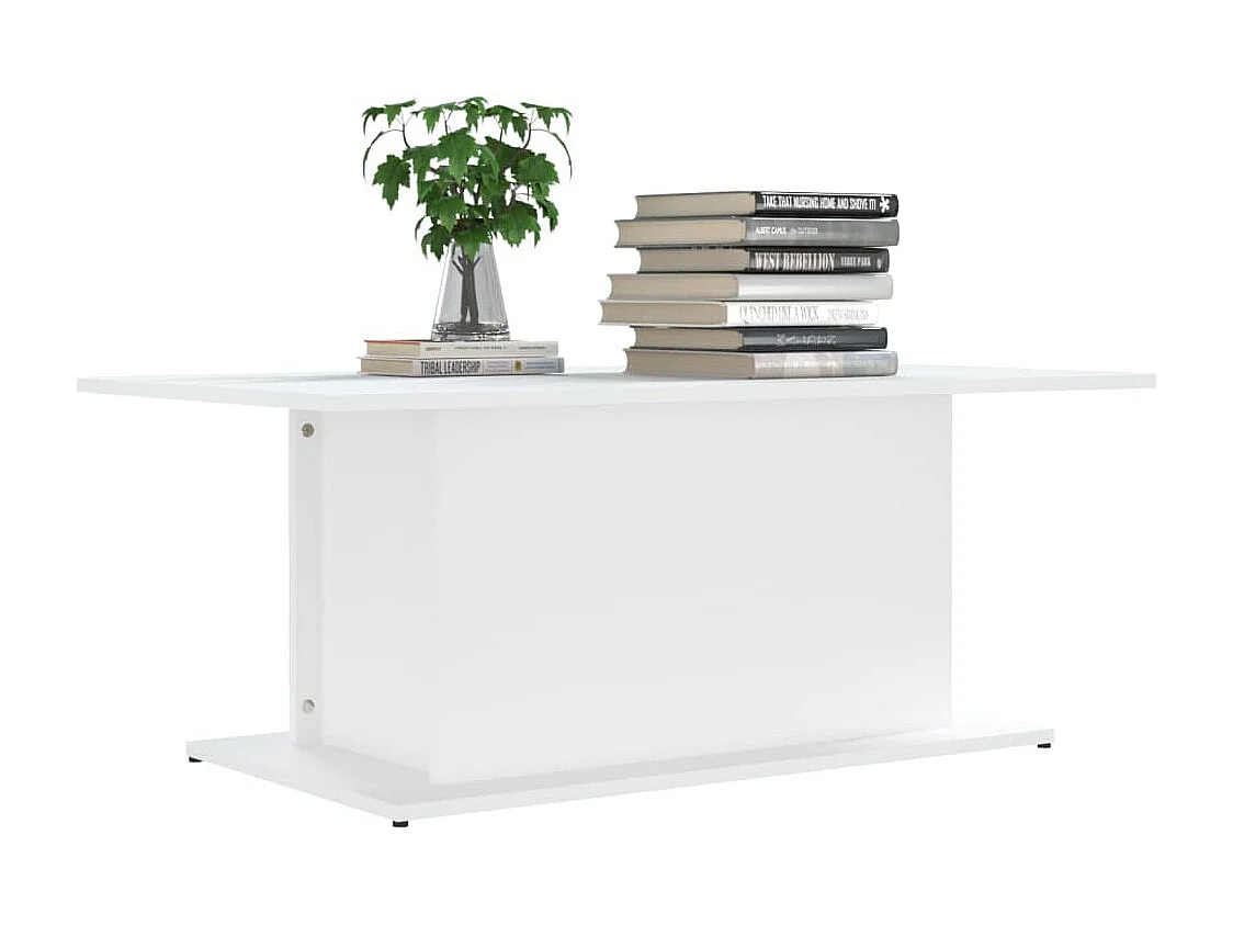 Table basse blanc 102x55,5x40 cm bois d'ingénierie