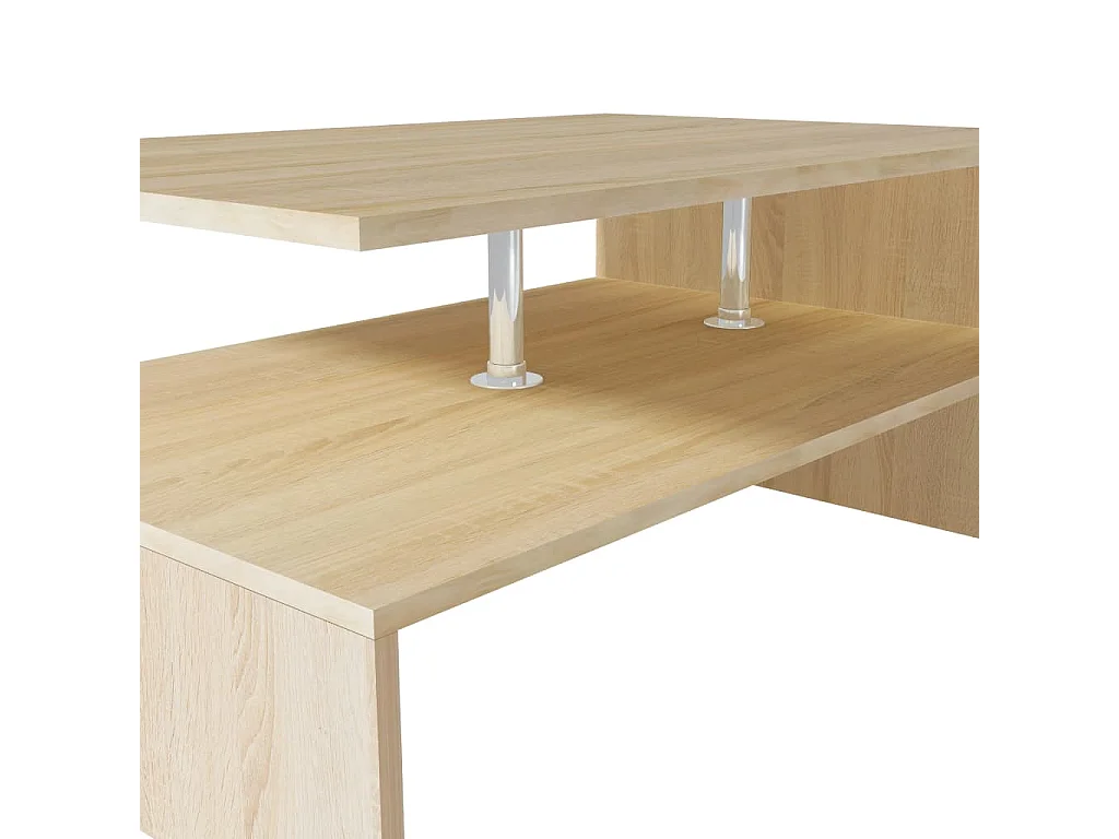 Salontafel 90x59x42 cm bewerkt hout eikenkleurig