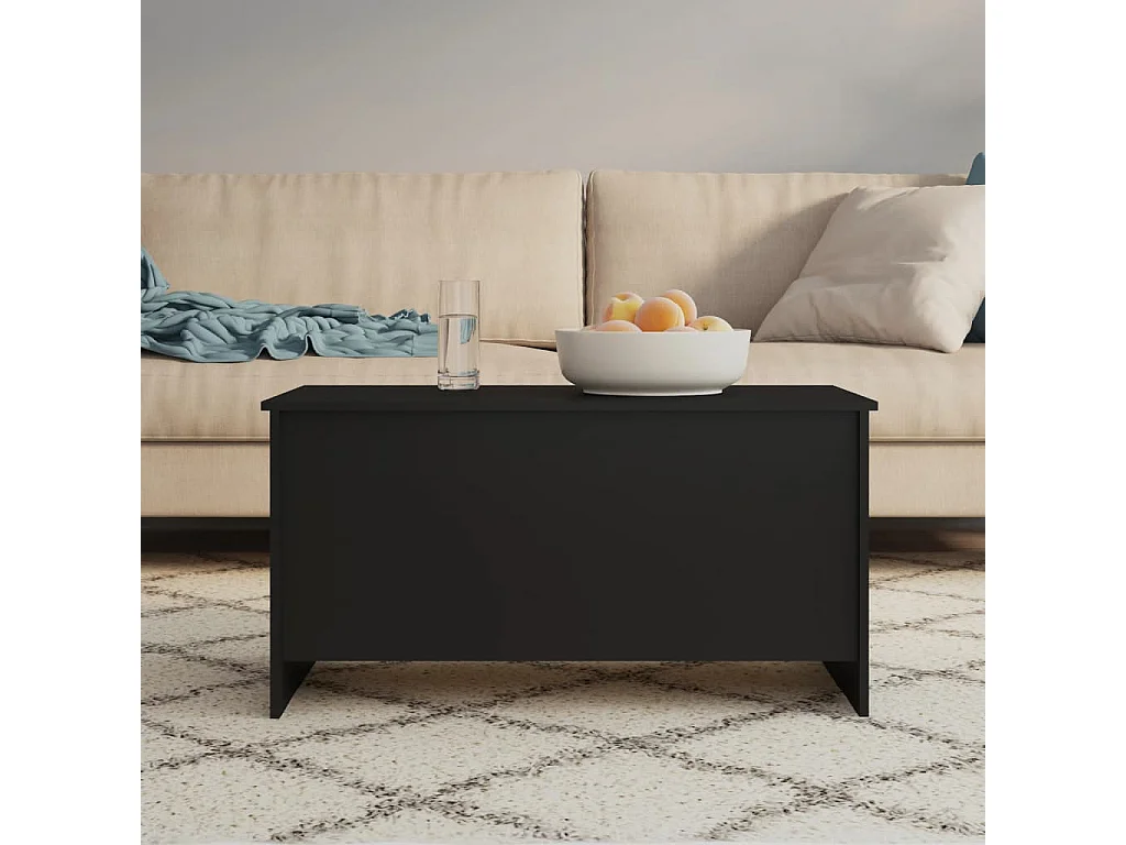 Table basse noir 102x55,5x52,5 cm bois d'ingénierie