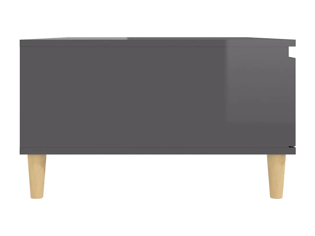 Table basse gris brillant 90x60x35 cm bois d'ingénierie