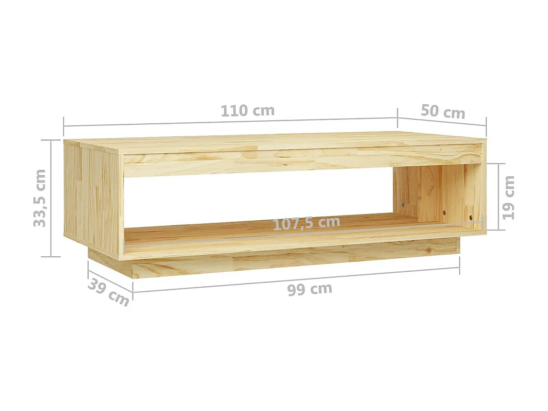 Couchtisch 110x50x33,5 cm Massivholz Kiefer
