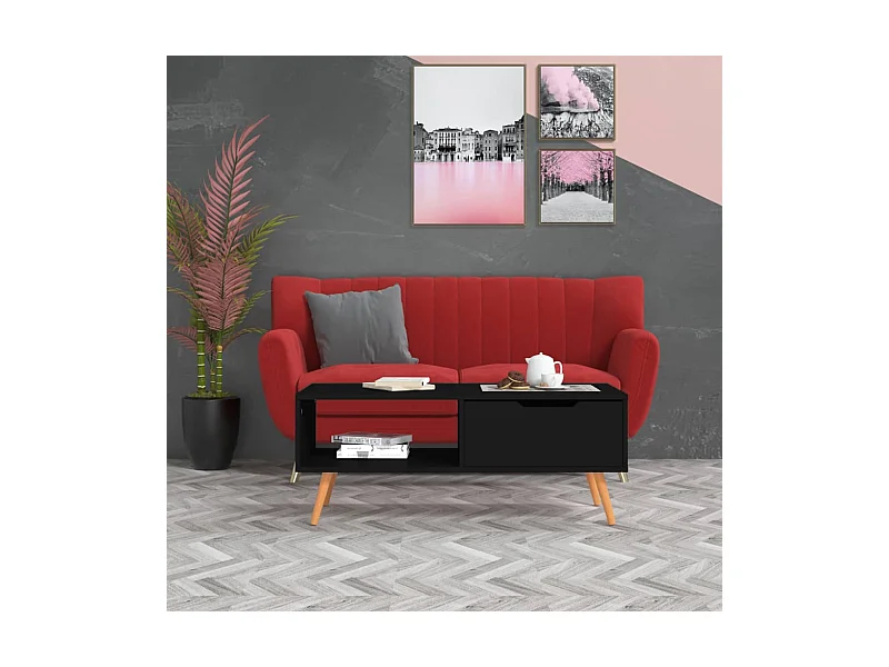 Couchtisch Schwarz 100x49,5x43 cm Holzwerkstoff