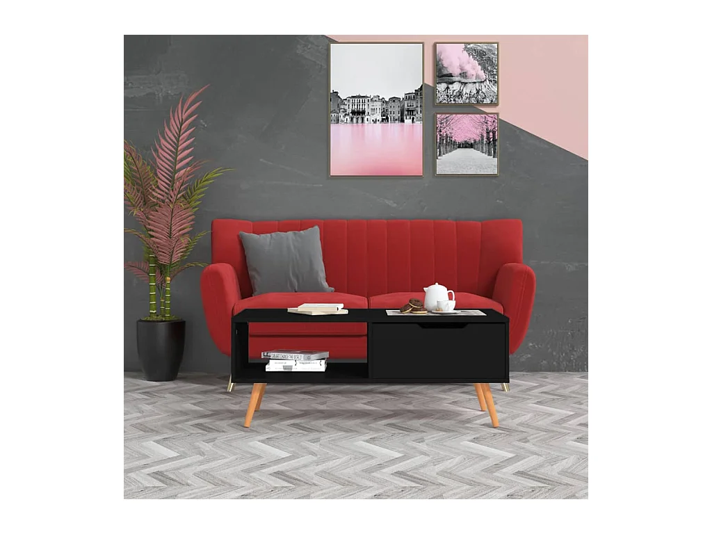 Couchtisch Schwarz 100x49,5x43 cm Holzwerkstoff