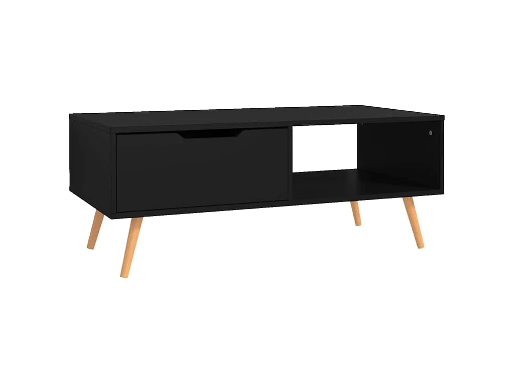Mueble de TV madera de ingeniería negro 100x49,5x43 cm
