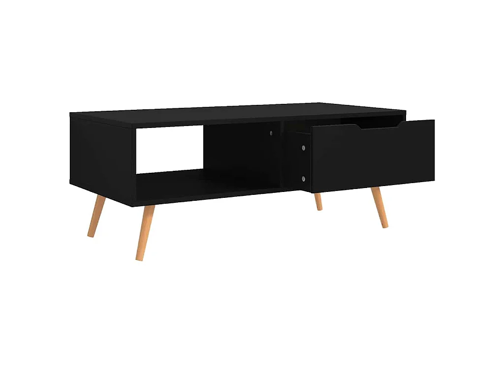 Mueble de TV madera de ingeniería negro 100x49,5x43 cm