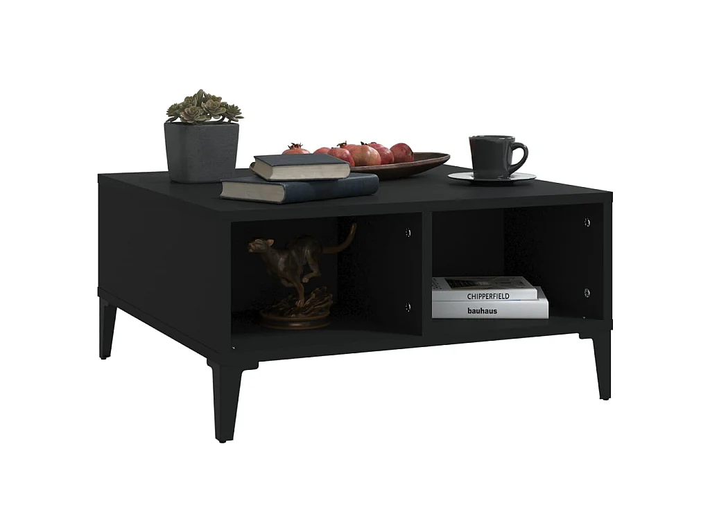 Salontafel 60x60x30 cm bewerkt hout zwart