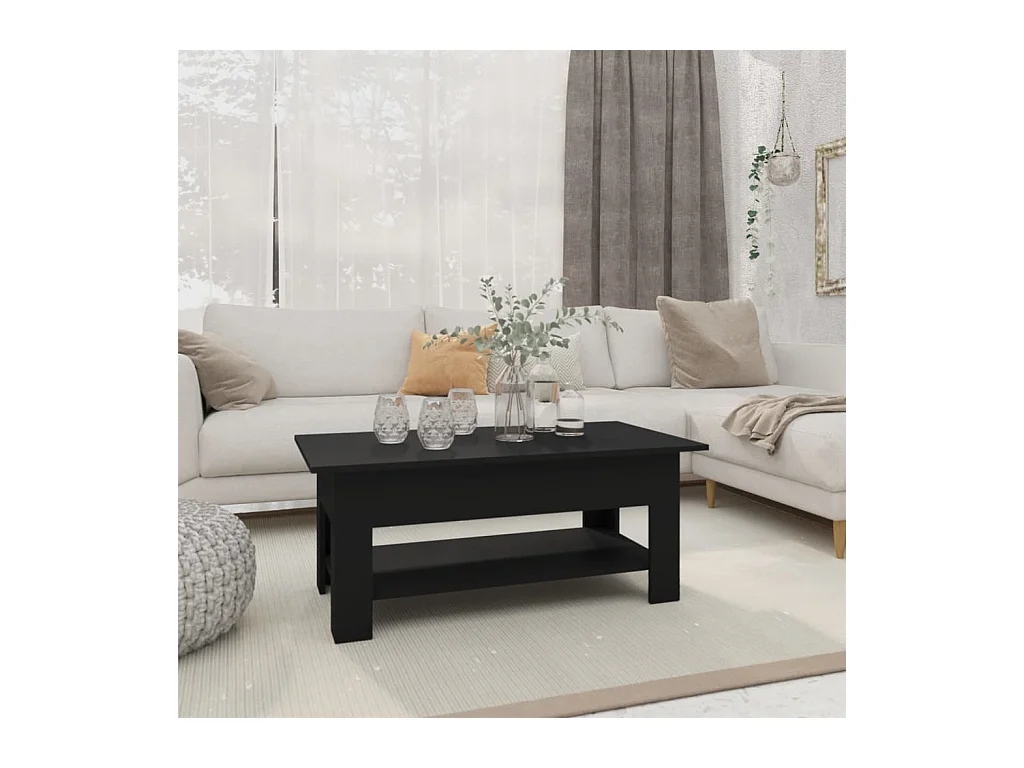 Couchtisch Schwarz 102x55x42 cm Holzwerkstoff