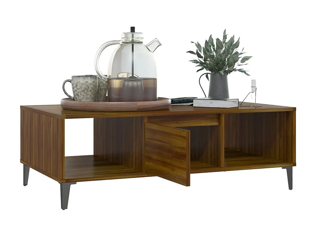 Salontafel 103,5x60x35 cm bewerkt hout bruin eikenkleur