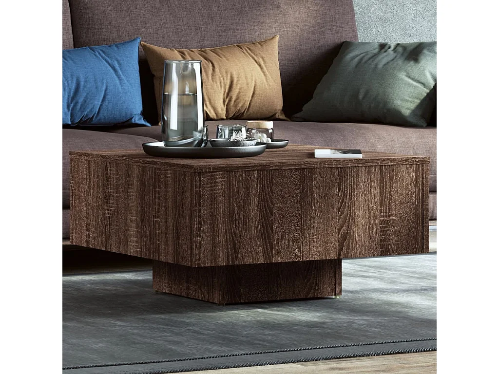 Salontafel 60x60x31,5 cm bewerkt hout bruin eikenkleur