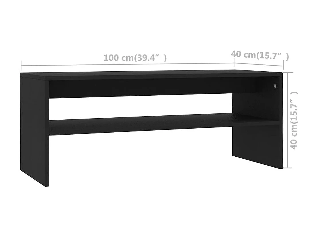Table basse Noir 100x40x40 cm Bois d'ingénierie